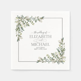 Servilleta De Papel Eucalyptus Napkins de Boda verde salchicha