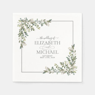 Servilleta De Papel Eucalyptus Napkins de Boda verde salchicha