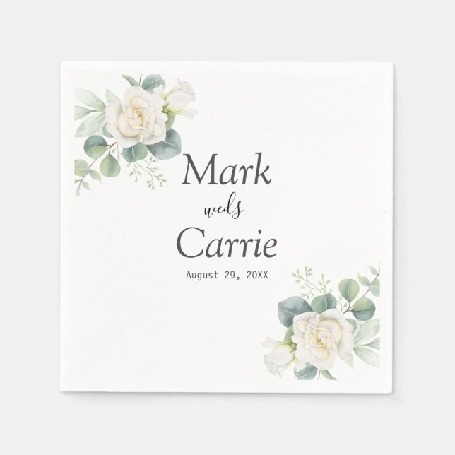 Servilleta De Papel Eucalyptus Rustic Greenery Boda (Anverso)