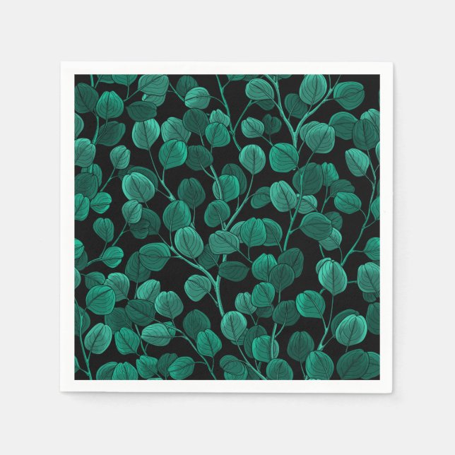 Servilleta De Papel Eucalyptus sobre negro (Anverso)