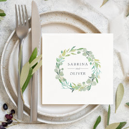Servilleta De Papel Eucalyptus Wreath | Boda Botánico Personalizado