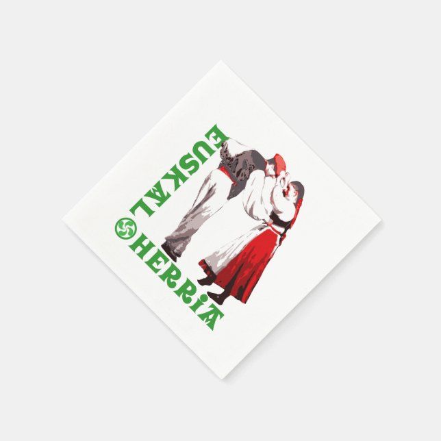 Servilleta De Papel Euskal Herria: bailarinas tradicionales vascas, (Borde)