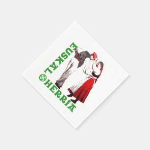 Servilleta De Papel Euskal Herria: bailarines vascos tradicionales,