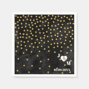 Servilleta De Papel Evento blanco dorado negro personalizado elegante