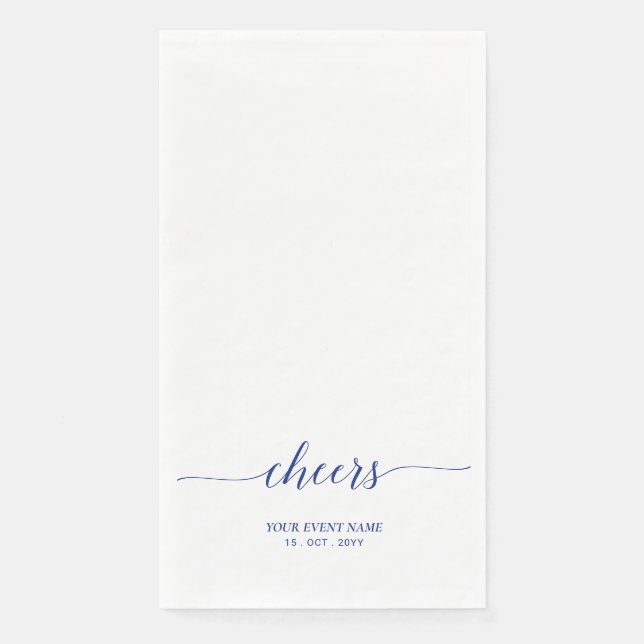 Servilleta De Papel Evento Blue Elegant Script Lettering Chetering (Anverso)
