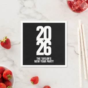 Servilleta De Papel Evento de año nuevo 2026 servilletas blancas y neg