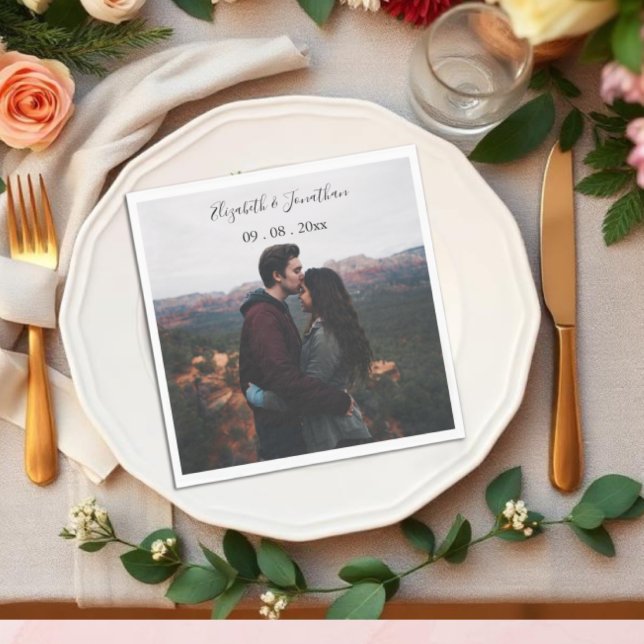 Servilleta De Papel Evento de Boda con Foto Personalizada (Subido por el creador)
