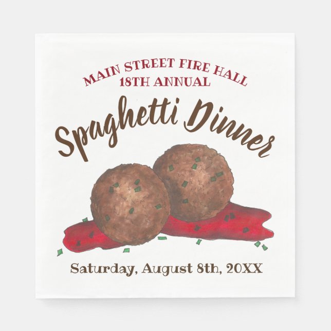 Servilleta De Papel Evento de caridad de albóndigas italianas (Anverso)