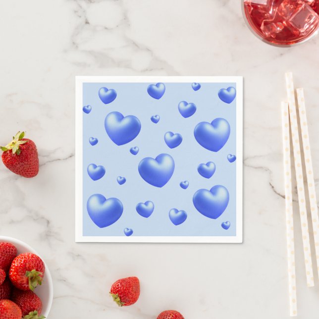 Servilleta De Papel Evento de Corazones Azules  (In situ)