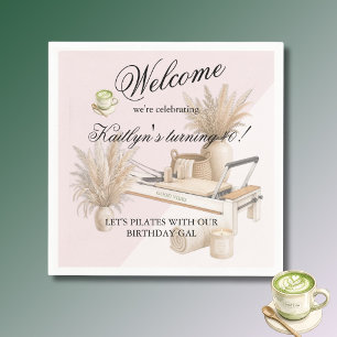 Servilleta De Papel Evento de cumpleaños número 40 de Pilates y Matcha