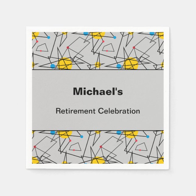 Servilleta De Papel Evento de Personalizado de patrón retro geométrico (Anverso)