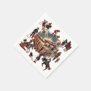 Servilleta De Papel Eventos de Rodeo Rodeo Arena de Cowboy Cowgirl Rod