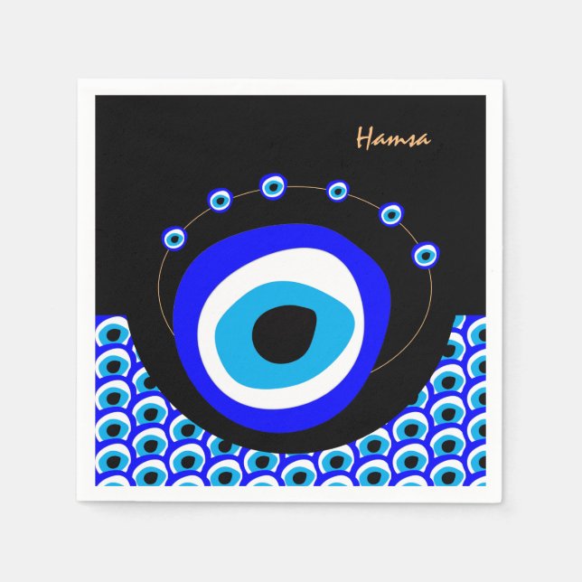 Servilleta De Papel Evil Eye Talisman y Arab Amulet /turco, griego (Anverso)