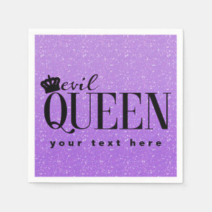 Servilleta De Papel EVIL QUEEN Purpurina Púrpura Glam Fiesta Napkins
