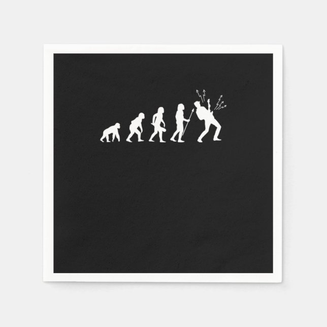 Servilleta De Papel Evolution Rock Music Guitarist Bass Electric Guita (Anverso)