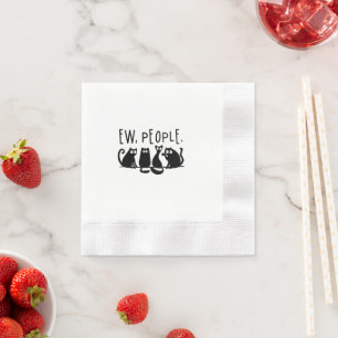 Servilleta De Papel Ew People Funny Meowy Gatos Negros