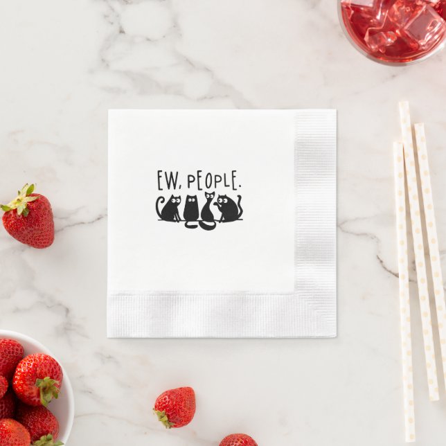 Servilleta De Papel Ew People Funny Meowy Gatos Negros (In situ)
