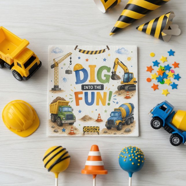 Servilleta De Papel ¡Excava en la diversión Cumpleaños de construcción (Subido por el creador)