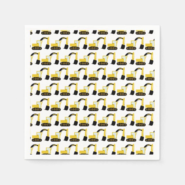 Servilleta De Papel Excavadoras, fiesta de cumpleaños construcción (Anverso)