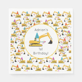 Servilleta De Papel Excavator Construction Truck Birthday Party