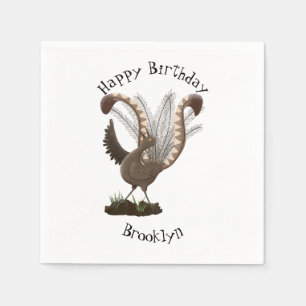 Servilleta De Papel Excelente ilustracion de personalizado de lyrebird