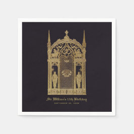 Servilleta De Papel Éxito medieval del cumpleaños gótico Caballero Neg