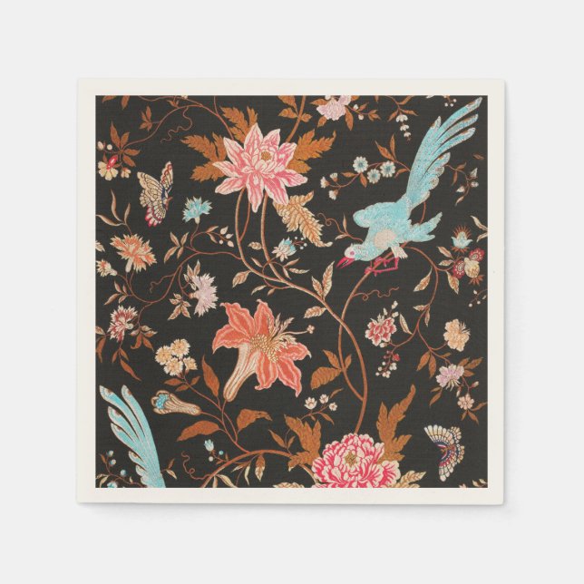 Servilleta De Papel Exotic Asian Birds And Flowers (Anverso)