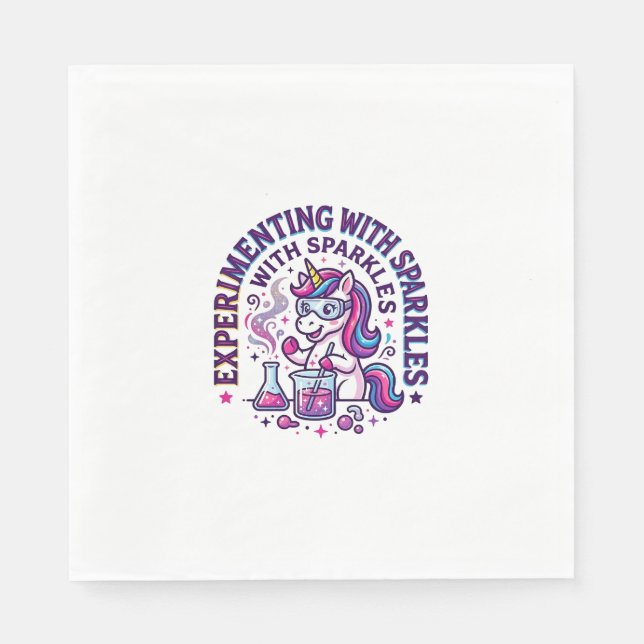 Servilleta De Papel Experimento de Unicornio con Brillo Comercial Cort (Anverso)