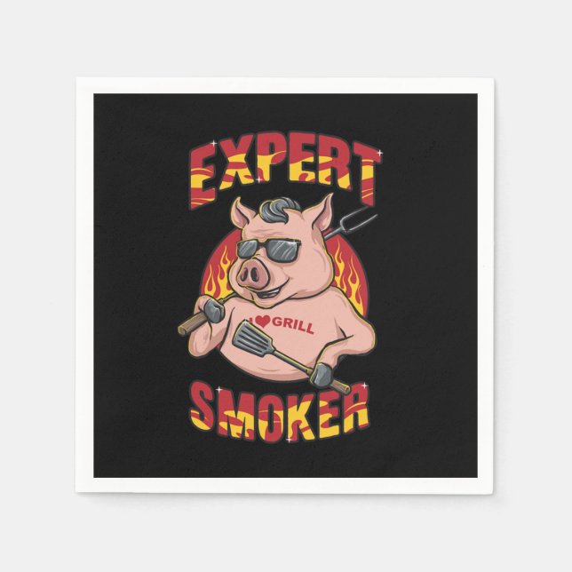 Servilleta De Papel Expert Smoker Barbecue Party Its Grill Time (Anverso)
