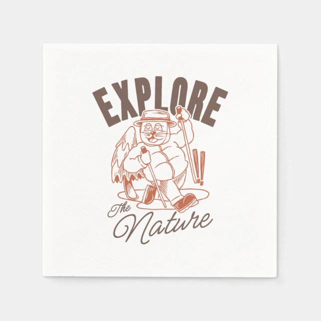 Servilleta De Papel Explorar La Naturaleza - Viñeta De Gatos (Anverso)