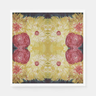 Servilleta De Papel Explosión Floral Pintura abstracta