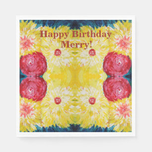 Servilleta De Papel Explosión Floral Pintura abstracta