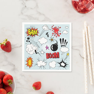 Servilleta De Papel Explosión Retro de Cómic Pop Art