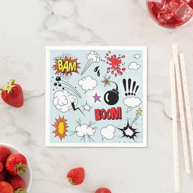 Servilleta De Papel Explosión Retro de Cómic Pop Art (Subido por el creador)