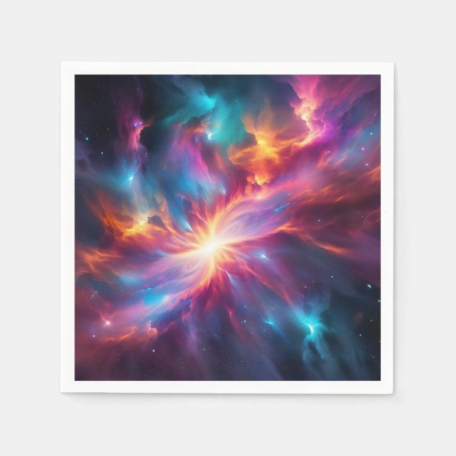 Servilleta De Papel Explosión vibrante de nebulosa (Anverso)