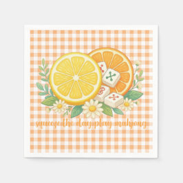 Servilleta De Papel Exprime el Día Citrus Gingham Mahjong