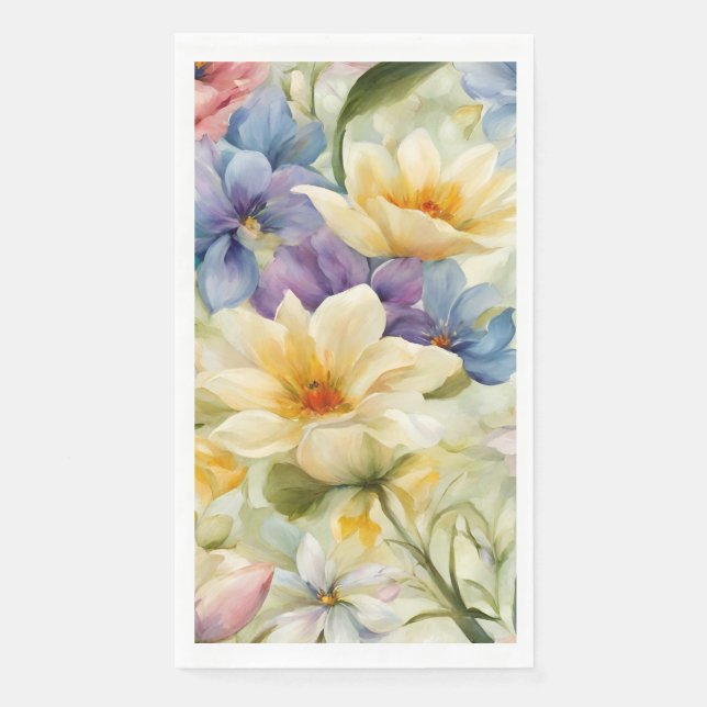 Servilleta De Papel Exquisitas Flores De Primavera Sofisticadas. Pintu (Anverso)