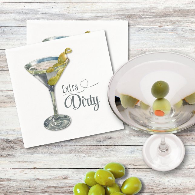 Servilleta De Papel Extra Dirty Martini Cocktail Napkin (Subido por el creador)