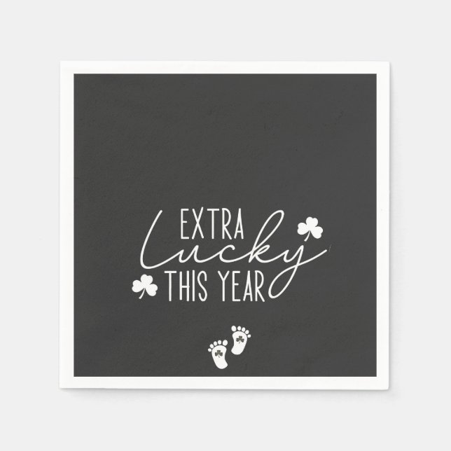 Servilleta De Papel Extra Suerte Este Año Embarazo St Patrick Lucky (Anverso)