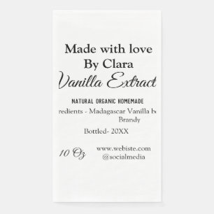 Servilleta De Papel Extracto de vainilla de ingredientes caseros añadi