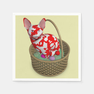 Servilleta De Papel Extraño Gato Bunny De Pascua