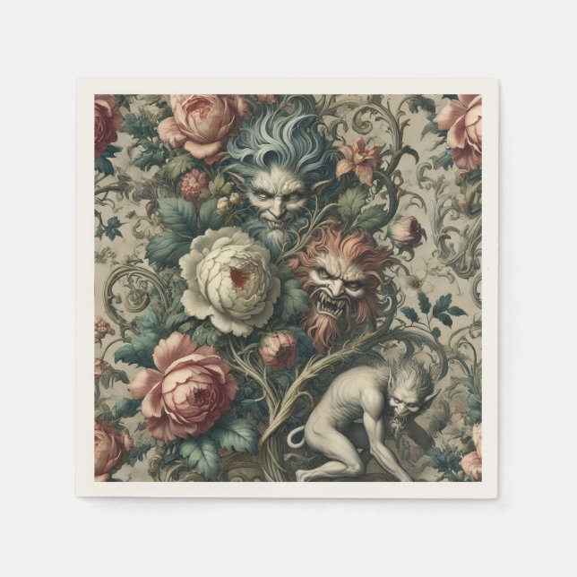 Servilleta De Papel Extraños en el parque de noche - Victoriano gótico (Anverso)