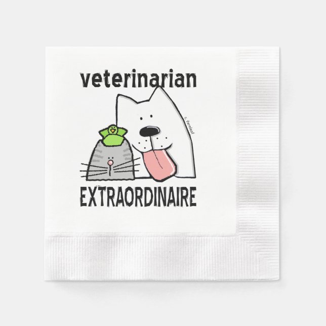 Servilleta De Papel Extraordinaria veterinaria divertida (Anverso)
