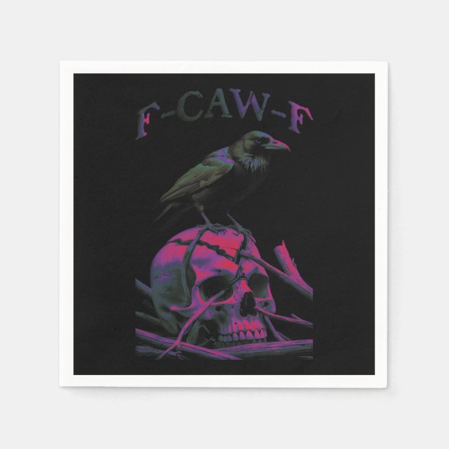 Servilleta De Papel F-Caw-F Funny Black Crow Bird (Anverso)