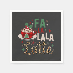 Servilleta De Papel Fa Fa La La Latte Divertida Navidad Santa Navidad