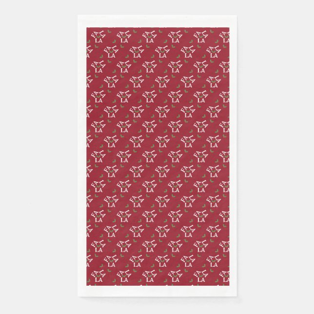 Servilleta De Papel Fa La Festive Holly Navidades Napkins (Anverso)