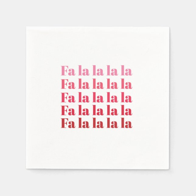 Servilleta De Papel "Fa La La" Napkins Navidades Rosa (Anverso)