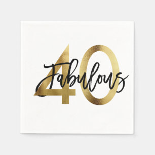 Servilleta De Papel Fabuloso 40.º   Moda elegante moderna Cumpleaños d