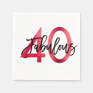 Servilleta De Papel Fabuloso 40.º   Moda moderna y elegante cumpleaños
