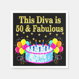 SERVILLETA DE PAPEL FABULOSO 50.º DISEÑO DE CELEBRACIÓN FIESTA